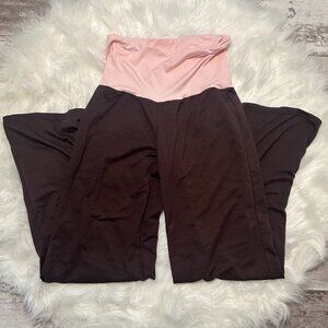 SHEIN Pink and Brown Wide Leg Loose Casual Sweatpants SIZE S